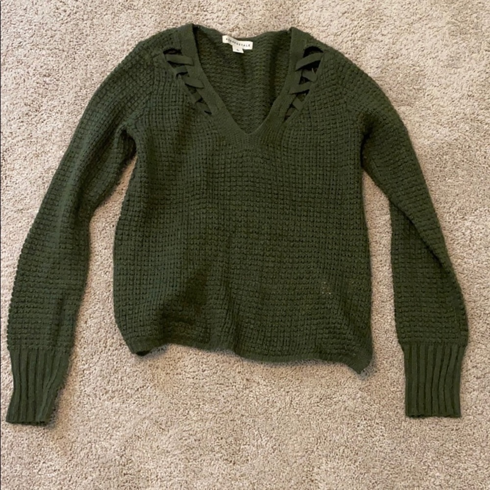 green sweater